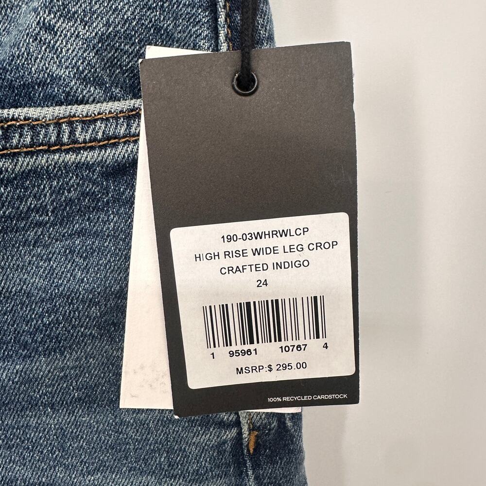 RE/DONE NWT High Rise Wide Leg Crop Denim Jeans in Crafted Indigo // 24 - Picture 6 of 15
